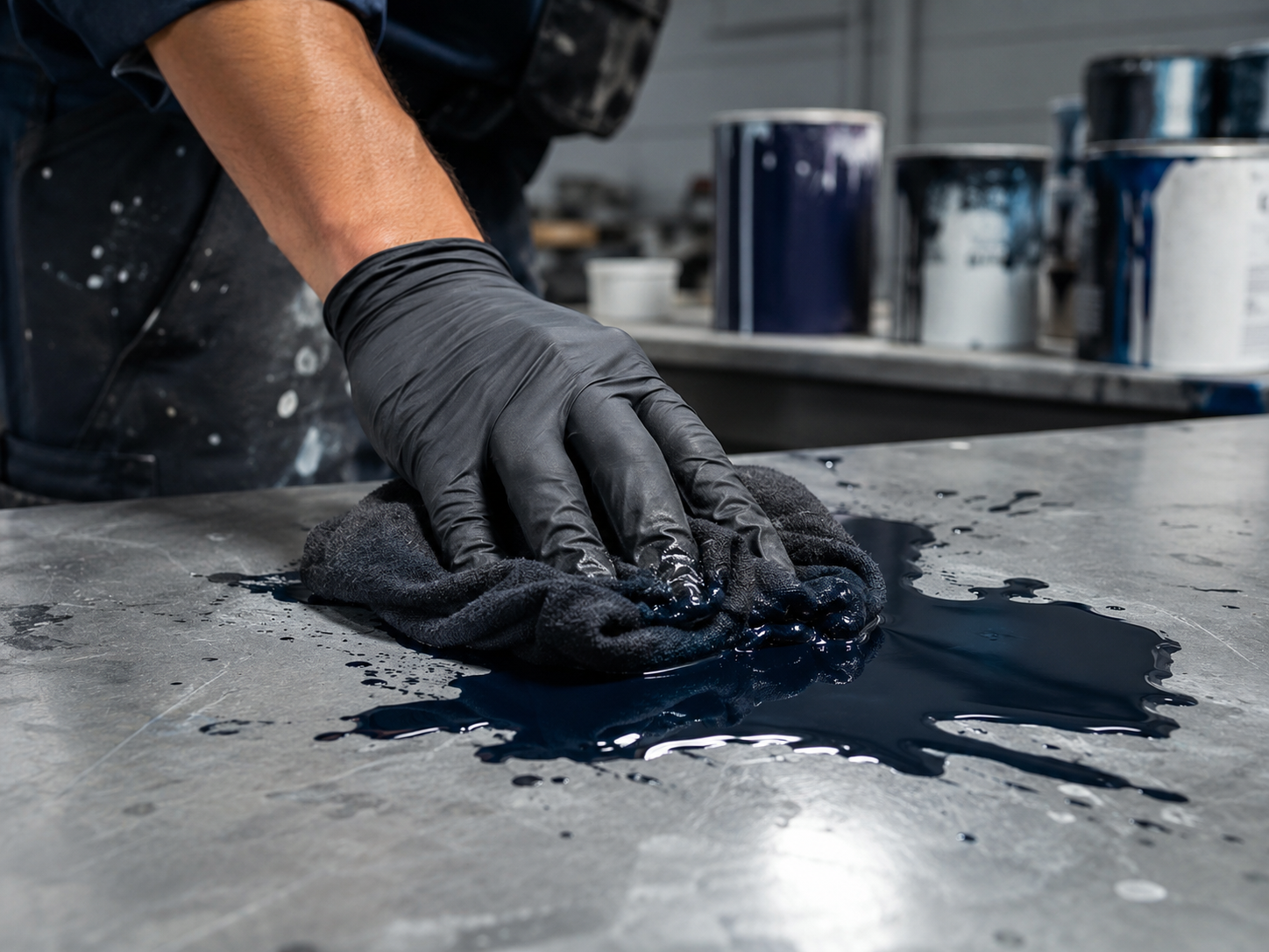 Trapo oscuro para absorción de pintura